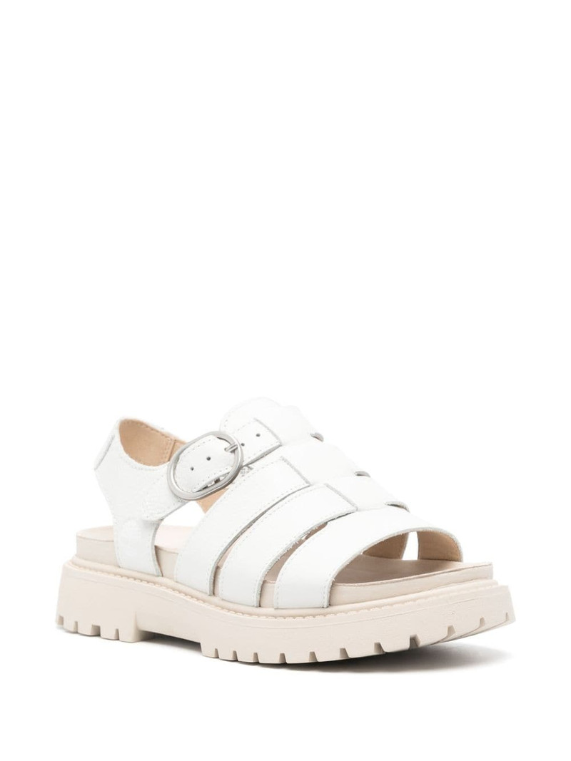 Timberland logo-debossed leather sandals outlook