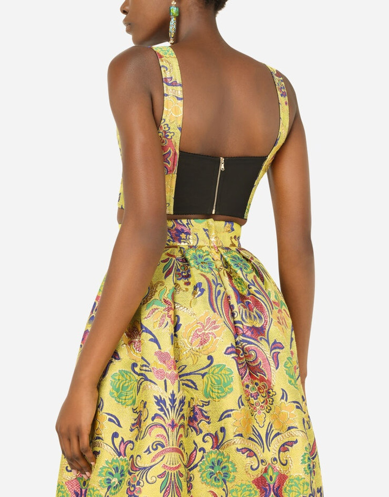 Floral jacquard corset top 5