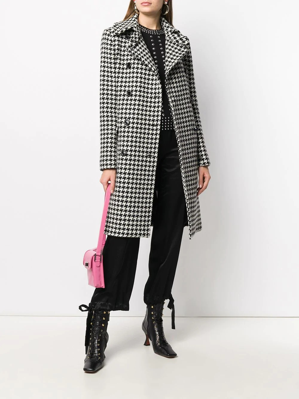 houndstooth double-breasted coat - 2