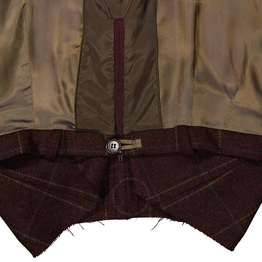 Maison Margiela Ladies Bordeaux Square-Neck Wool Top - 6