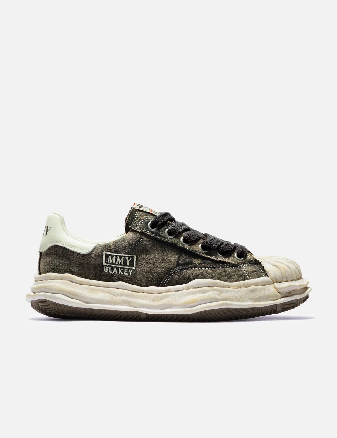 BLAKEY BLEACHED CANVAS LOW-TOP SNEAKERS - 1