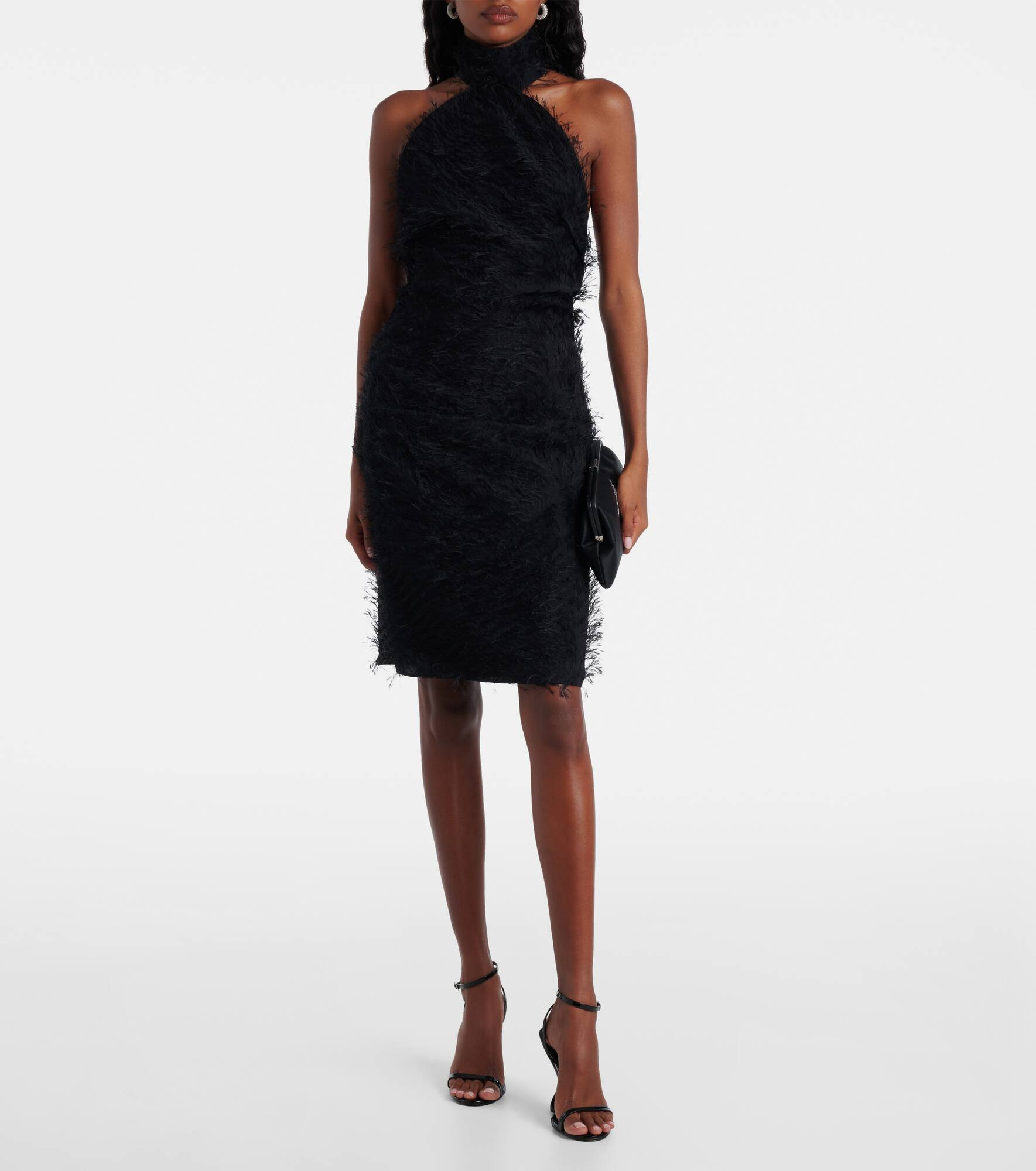Illusion Circle halterneck minidress - 2