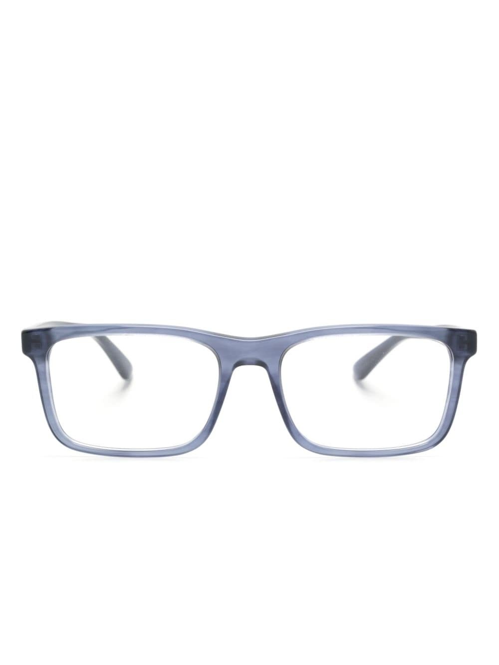 logo-print rectangle-frame glasses - 1