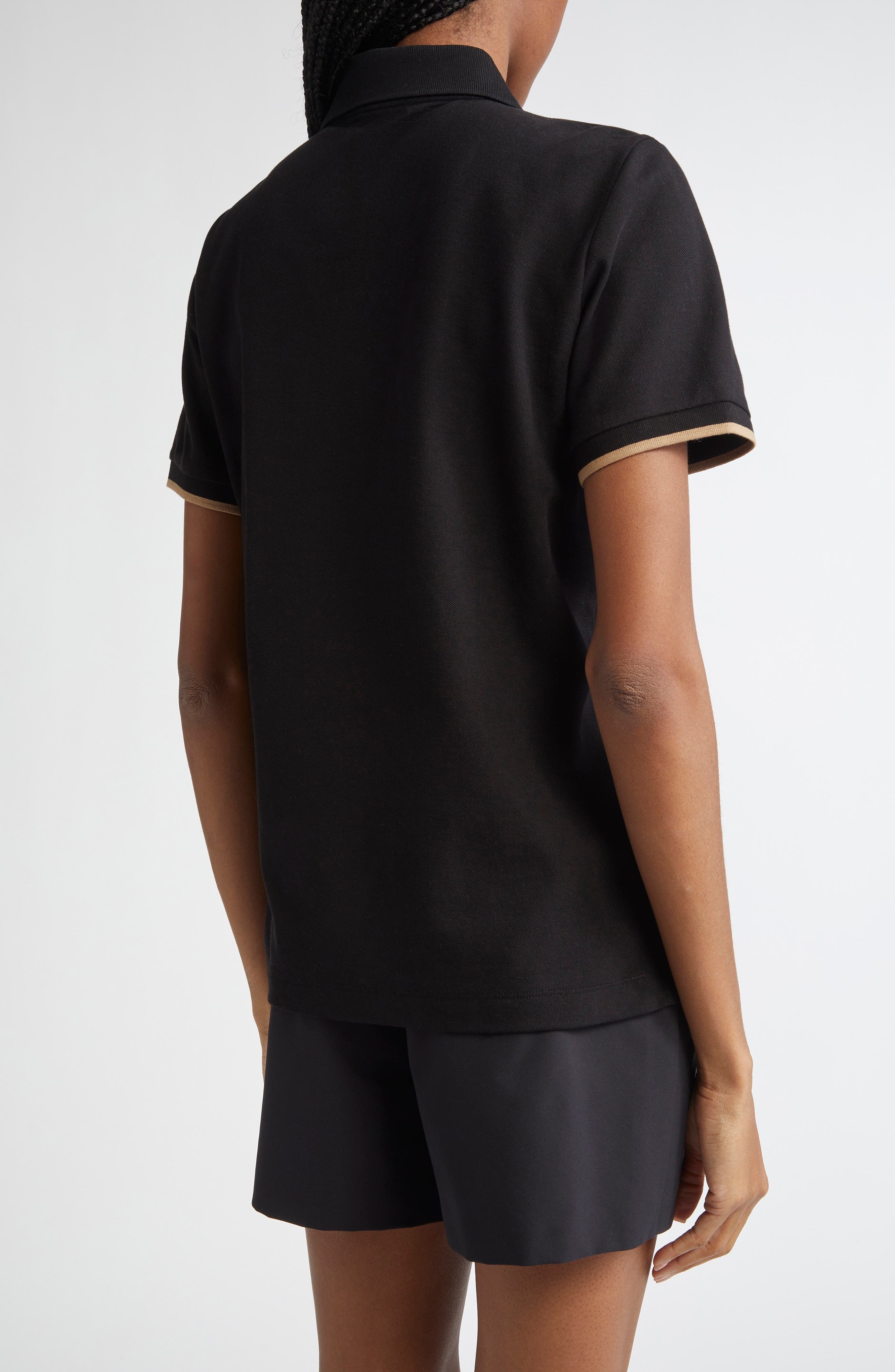 Moncler Cotton Piqué Polo in Black at Nordstrom - 2