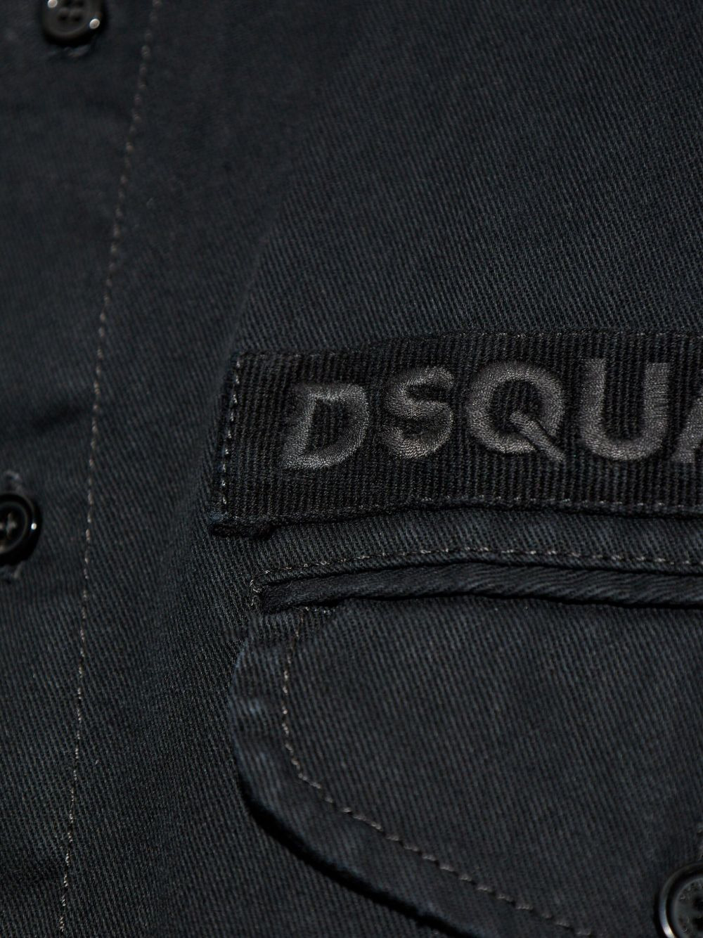 logo-embroidered cotton shirt - 5
