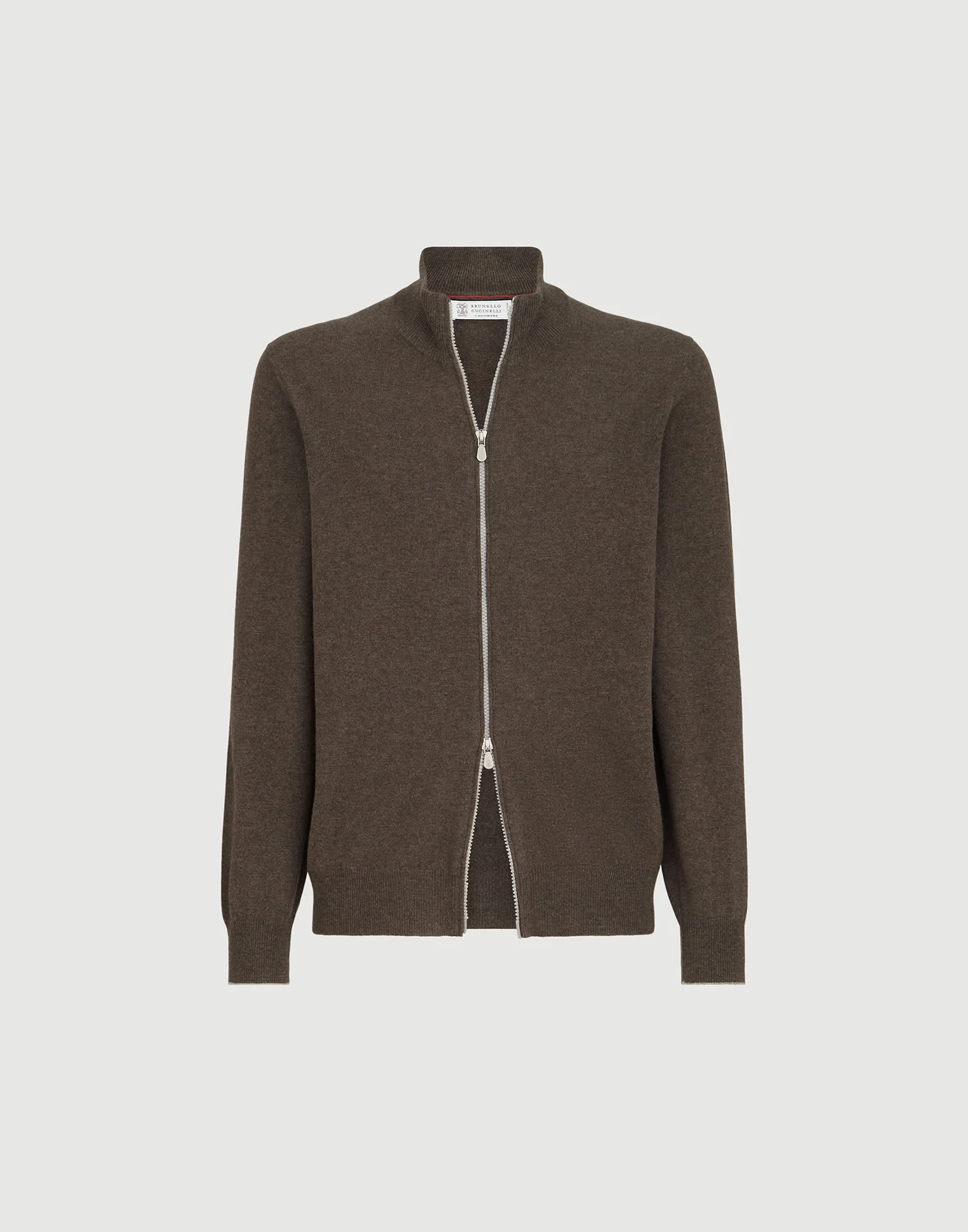 Cashmere high-neck cardigan with zipper - 1
