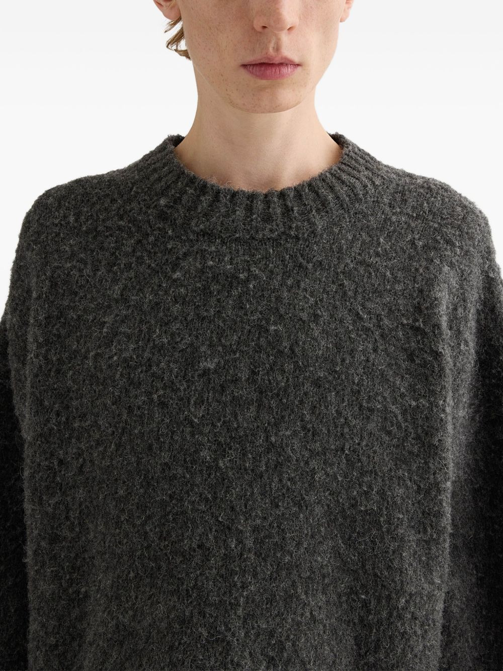 brushed frayed-hem wool sweater - 3