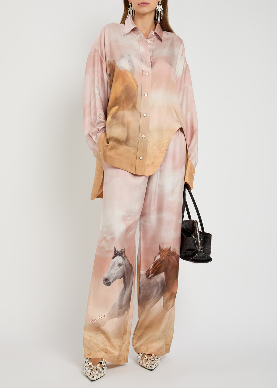 The Attico Printed Silk Trousers - 4