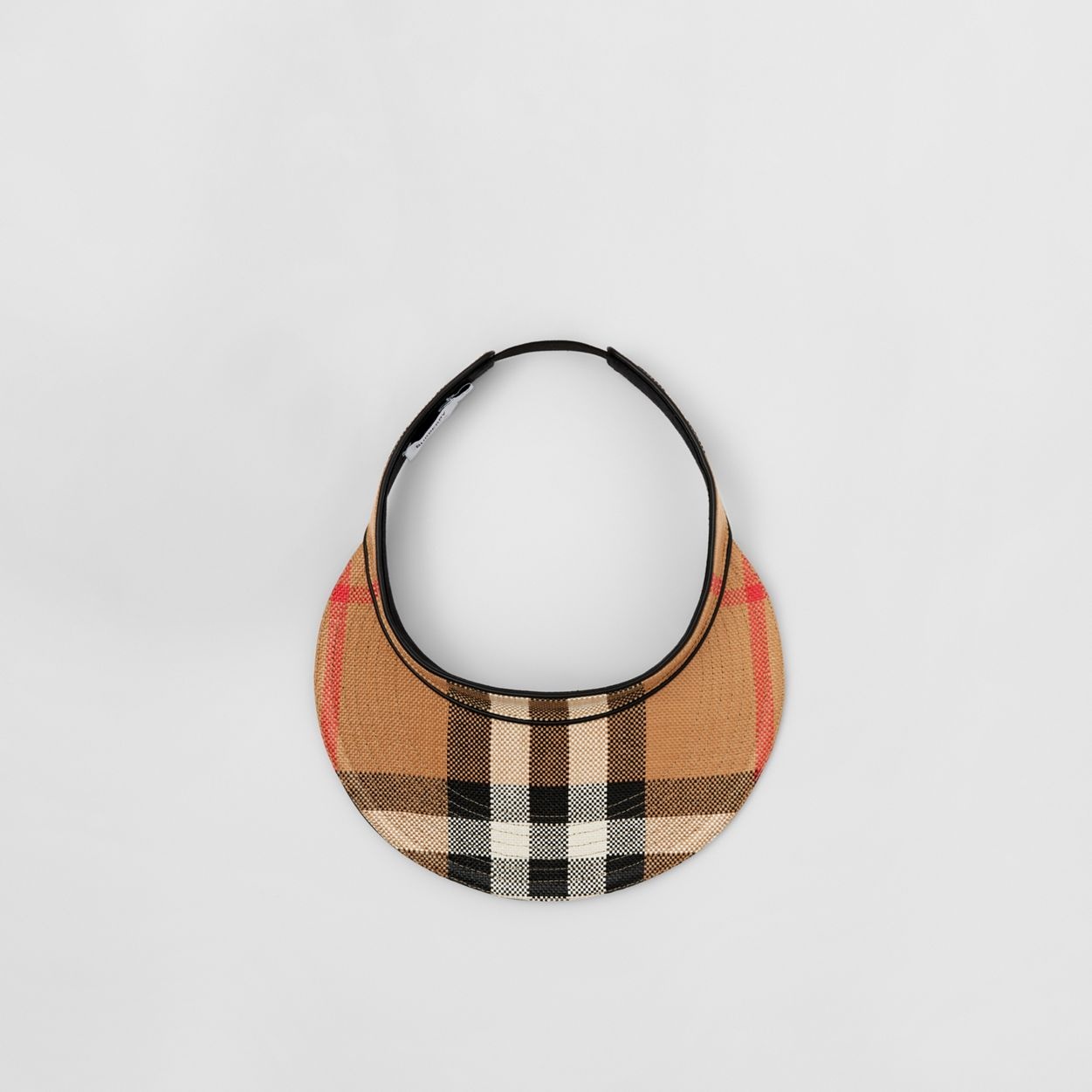 Exaggerated Brim Check Nylon Visor - 4