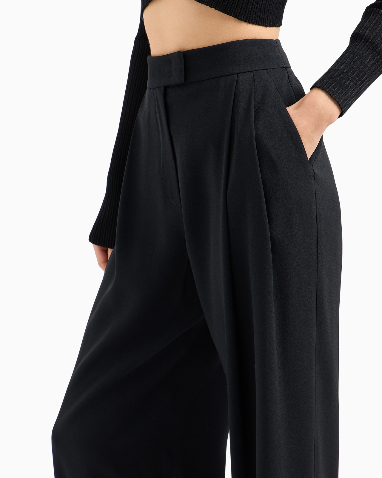 Envers-satin palazzo trousers with darts - 5