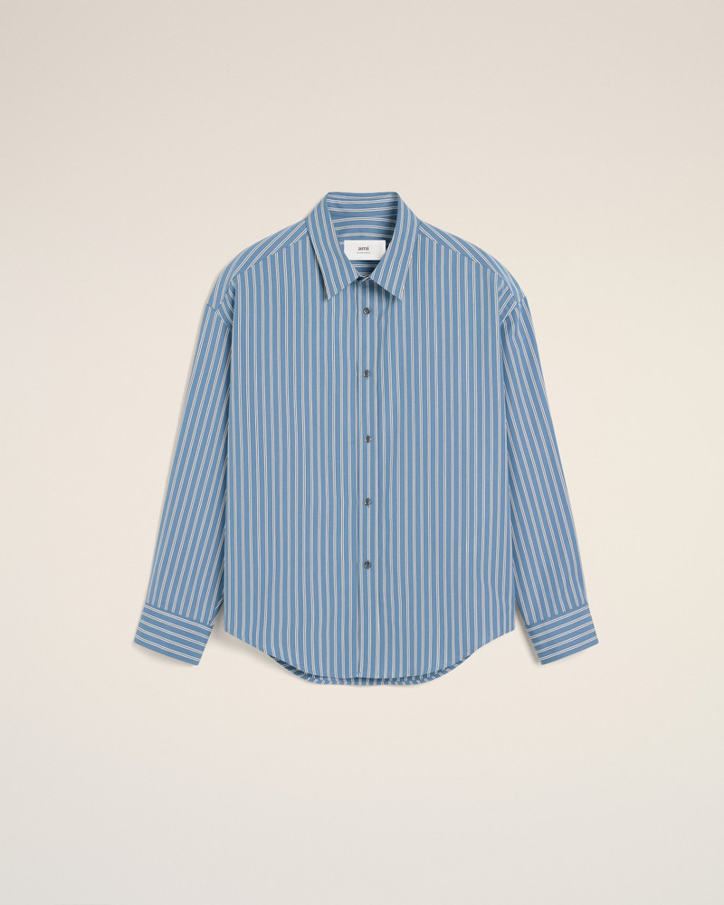 BLUE COTTON BOXY FIT SHIRT 1