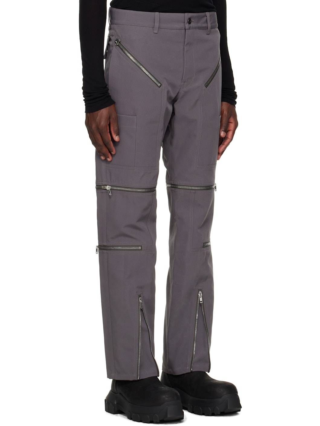 Gray Hollywood Headon Convertible Trousers - 2