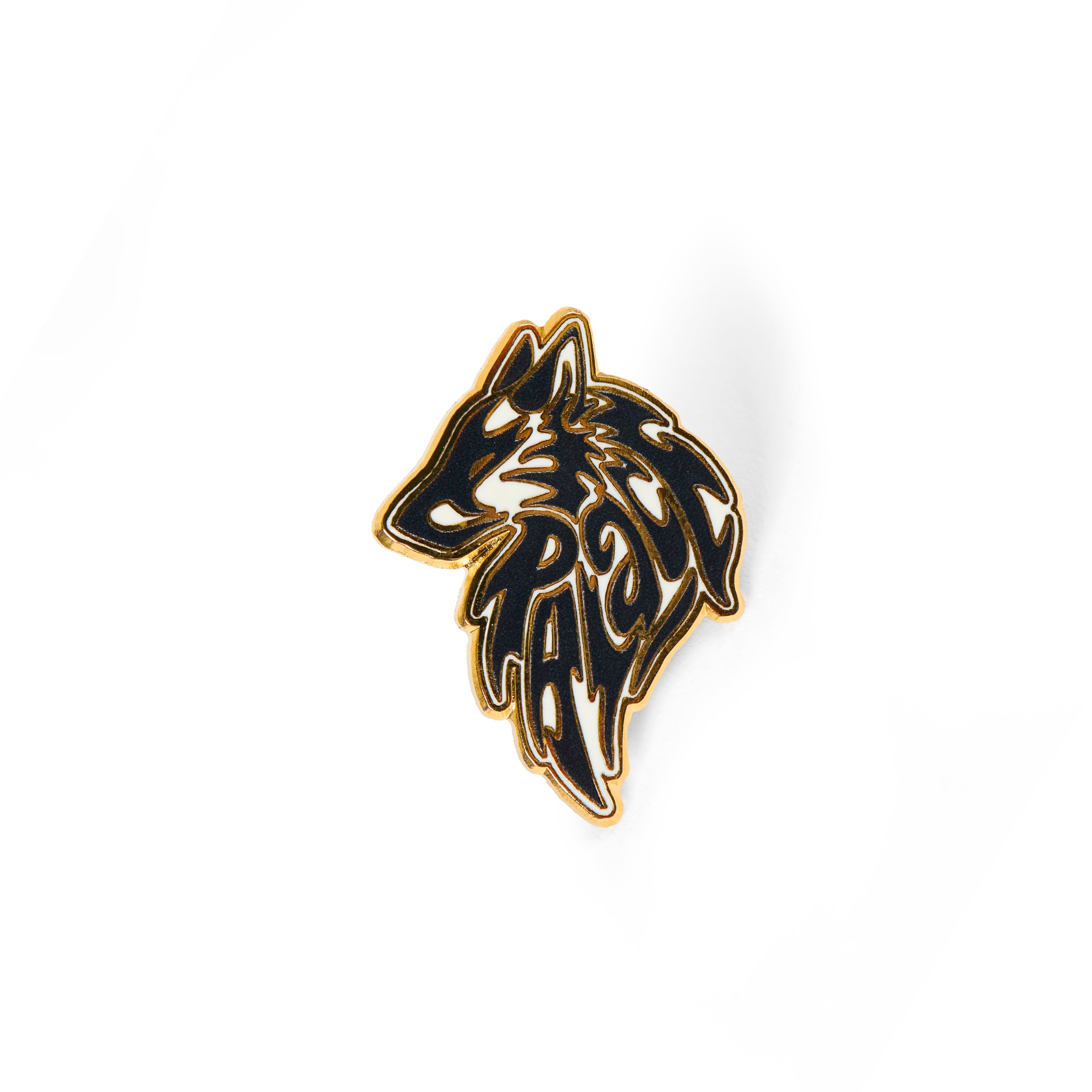 LONE WOLF PIN BADGE BLACK / WHITE - 1