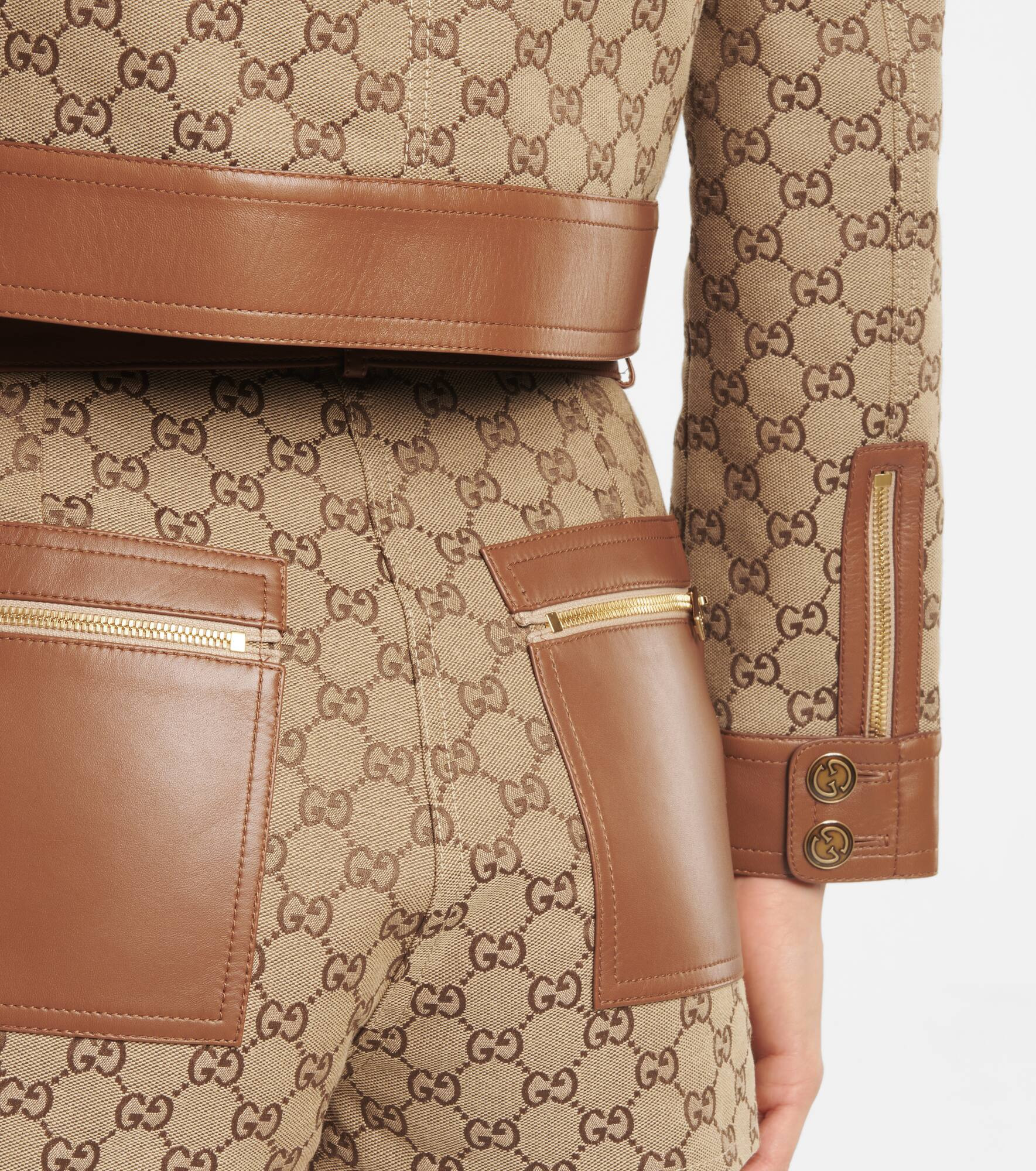 GG Supreme leather-trimmed shorts - 5