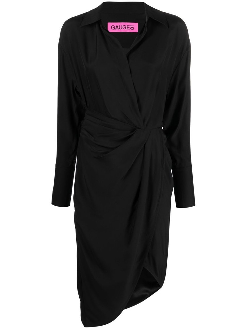 gathered-front shirt dress 1