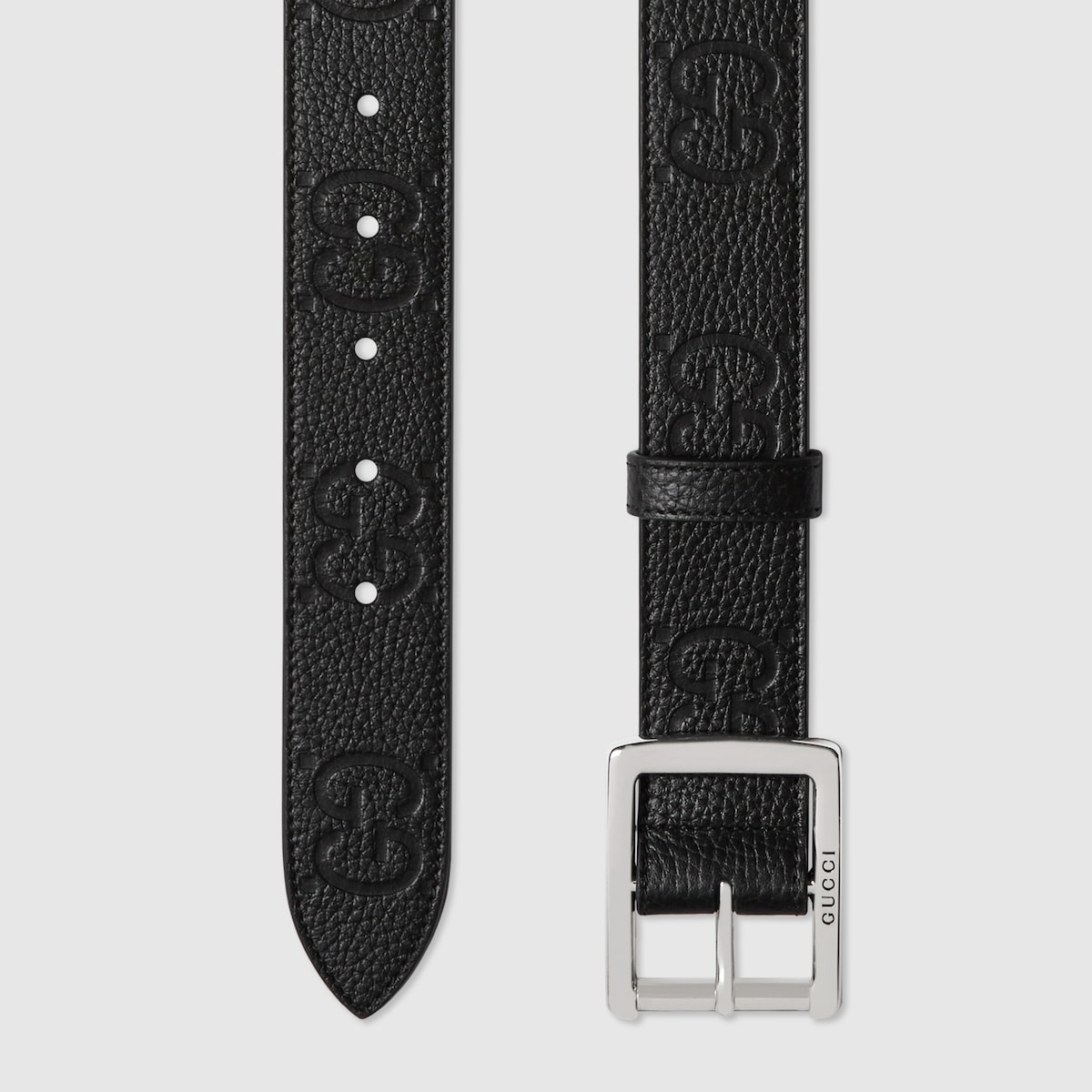 GG rubber-effect leather belt - 1
