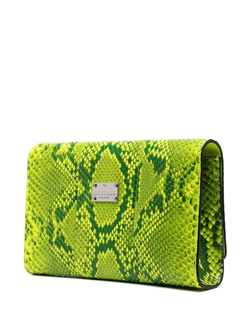 snake-print clutch  - 3