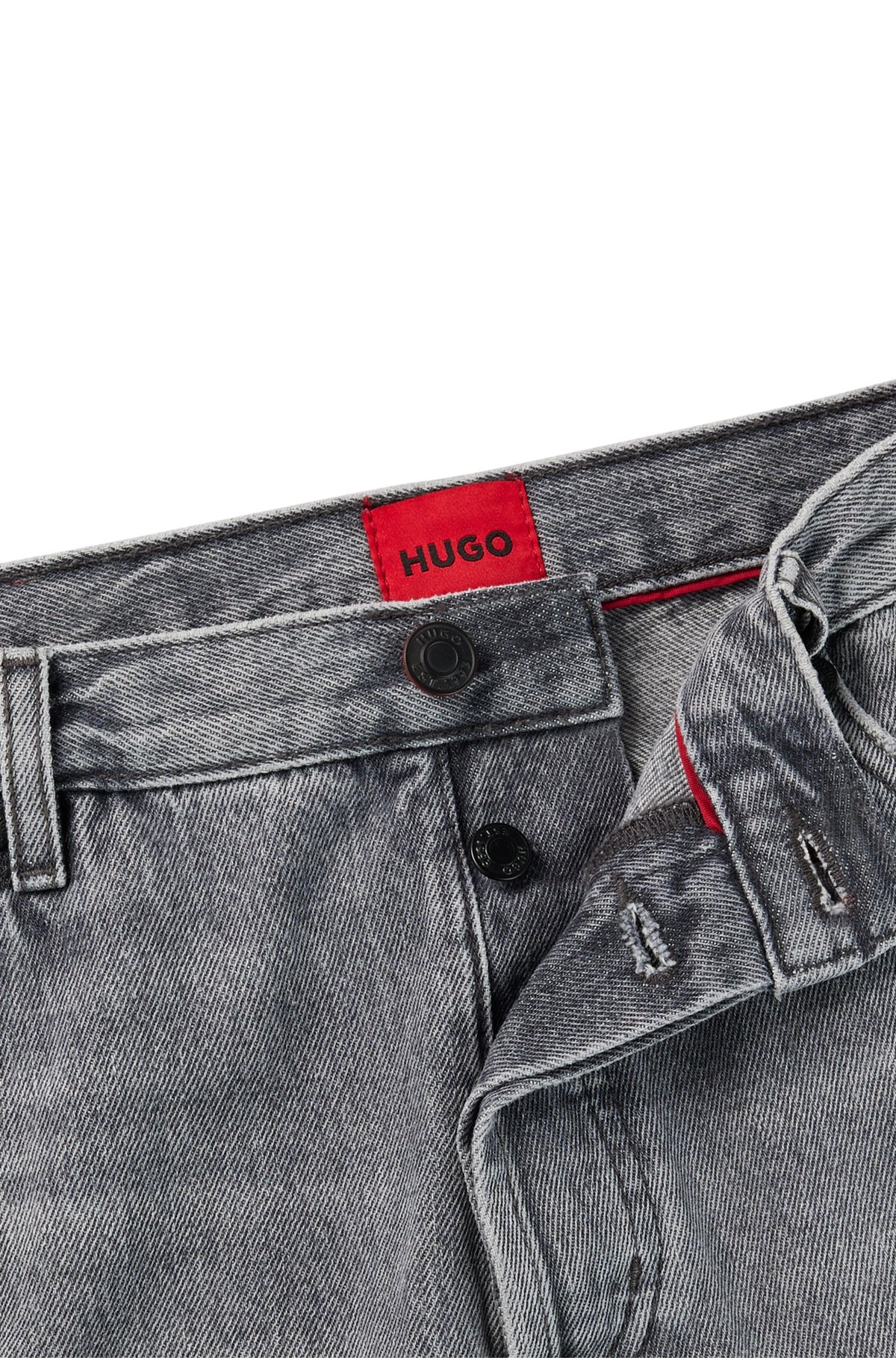 TAPERED-FIT REGULAR-RISE JEANS IN GRAY DENIM - 6