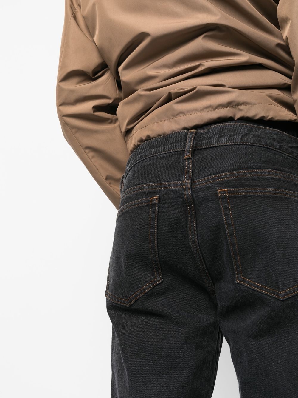 contrast-stitch straight-leg jeans - 5