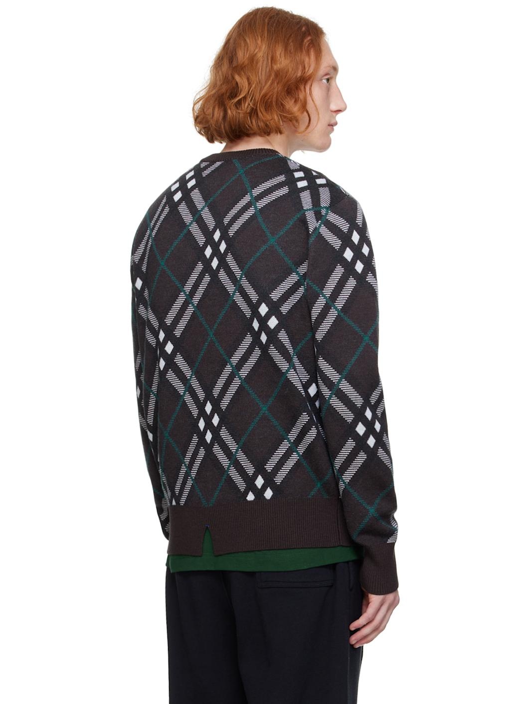 Brown Check Sweater - 3
