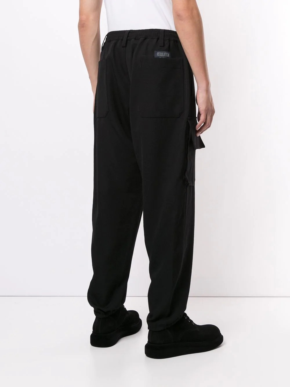 drop-crotch wool trousers - 4