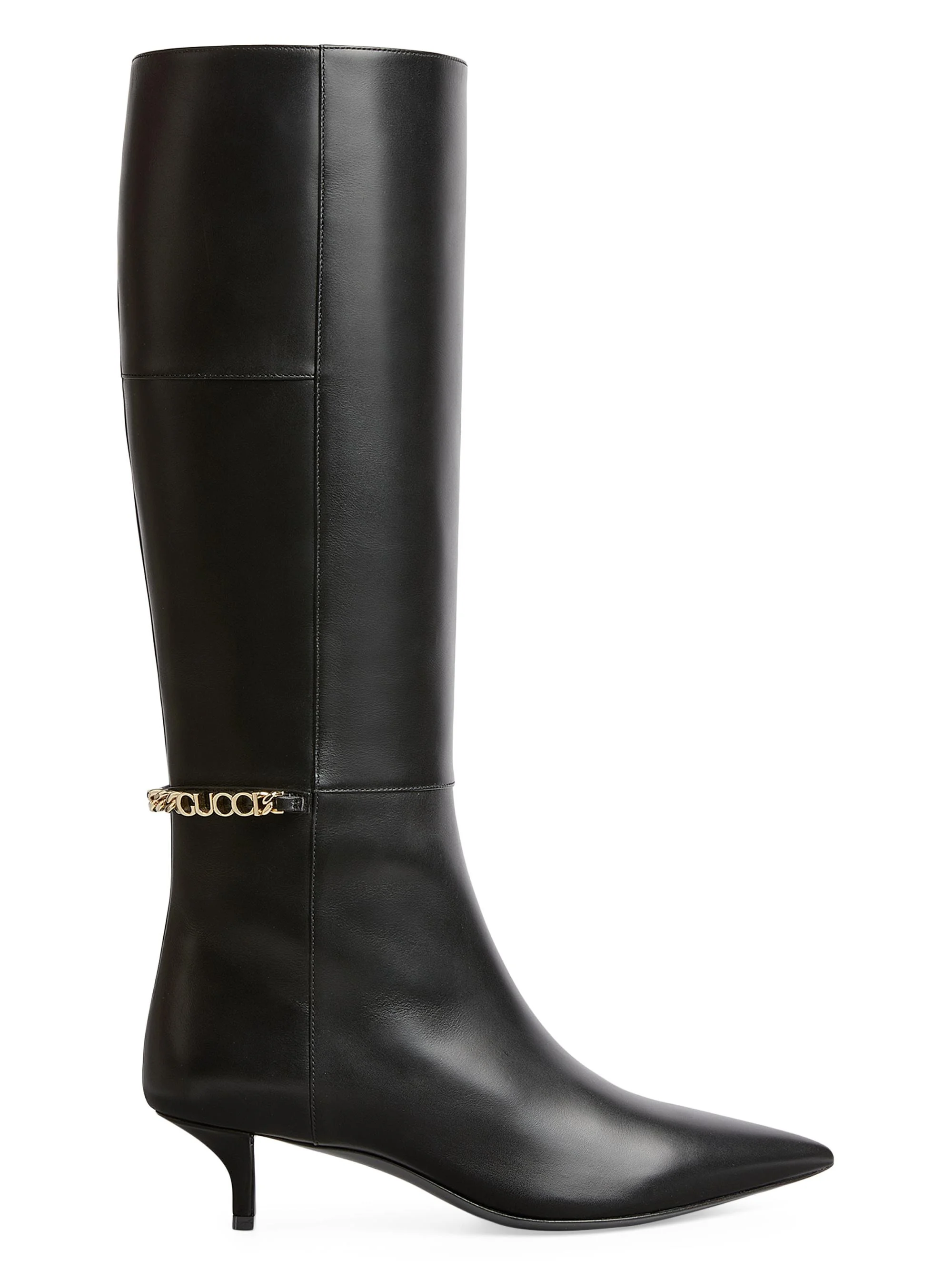 Women's Signoria 50MM Leather Tall Boots - Black - 1