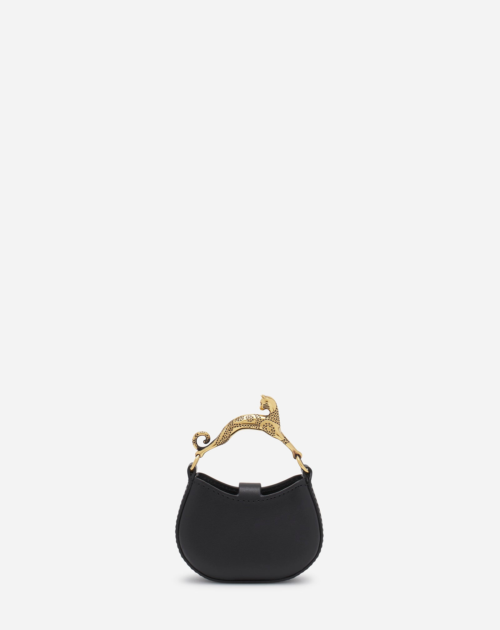 MICRO HOBO CAT CHARM BAG IN LEATHER - 5