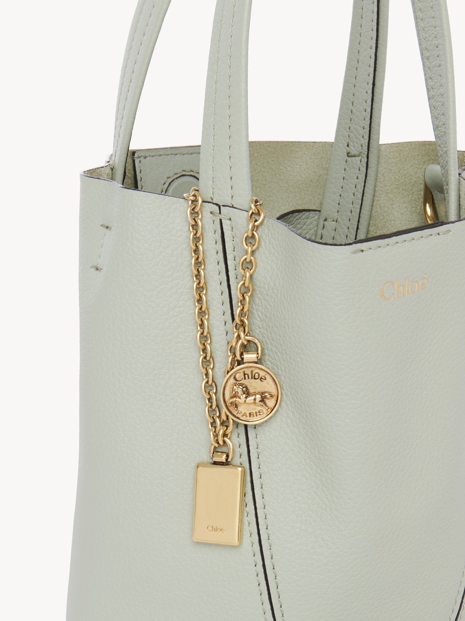 SMALL CHLOÉ SPIN TOTE BAG IN GRAINED LEATHER - 6
