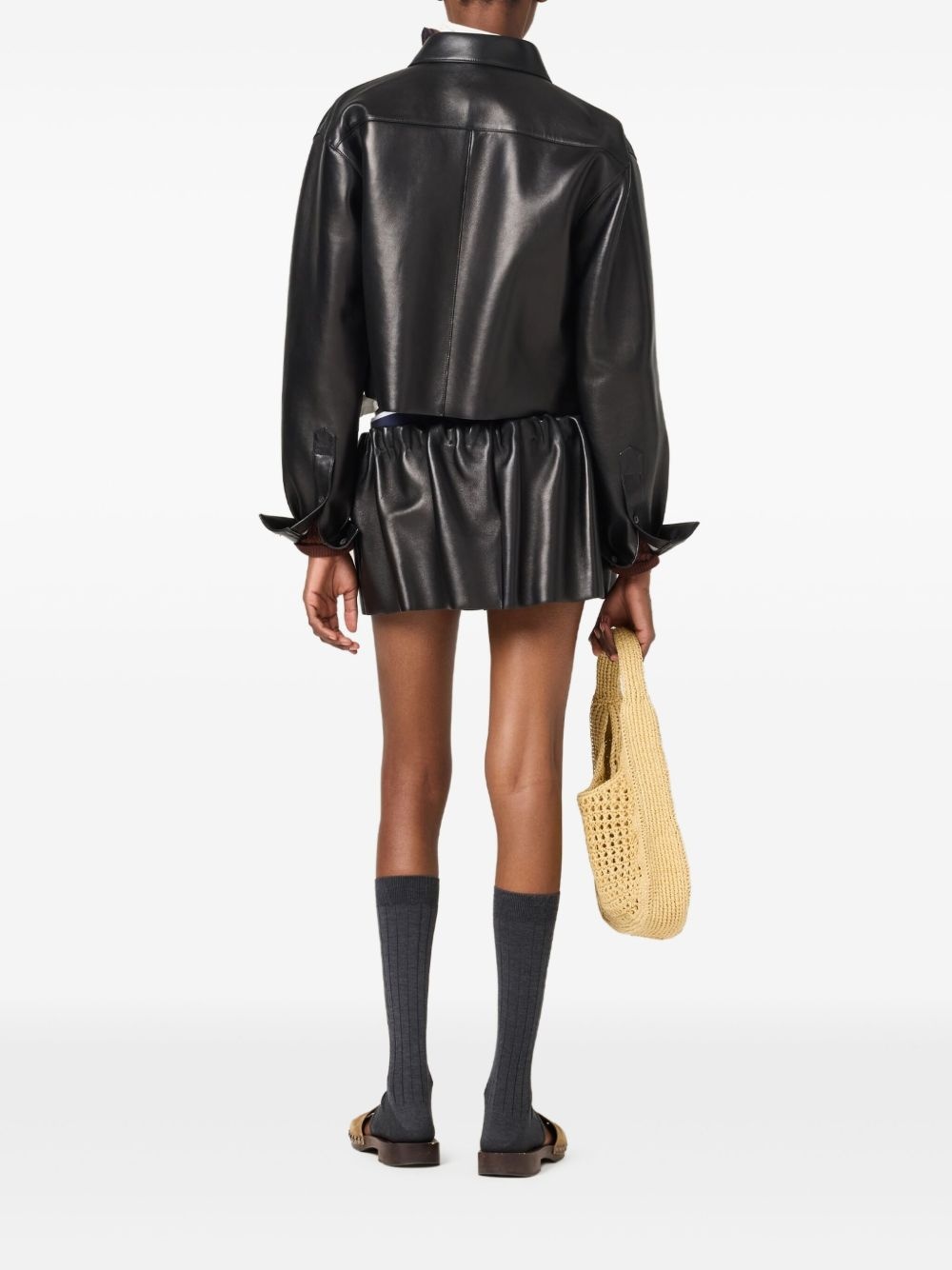 leather shirt jacket - 3