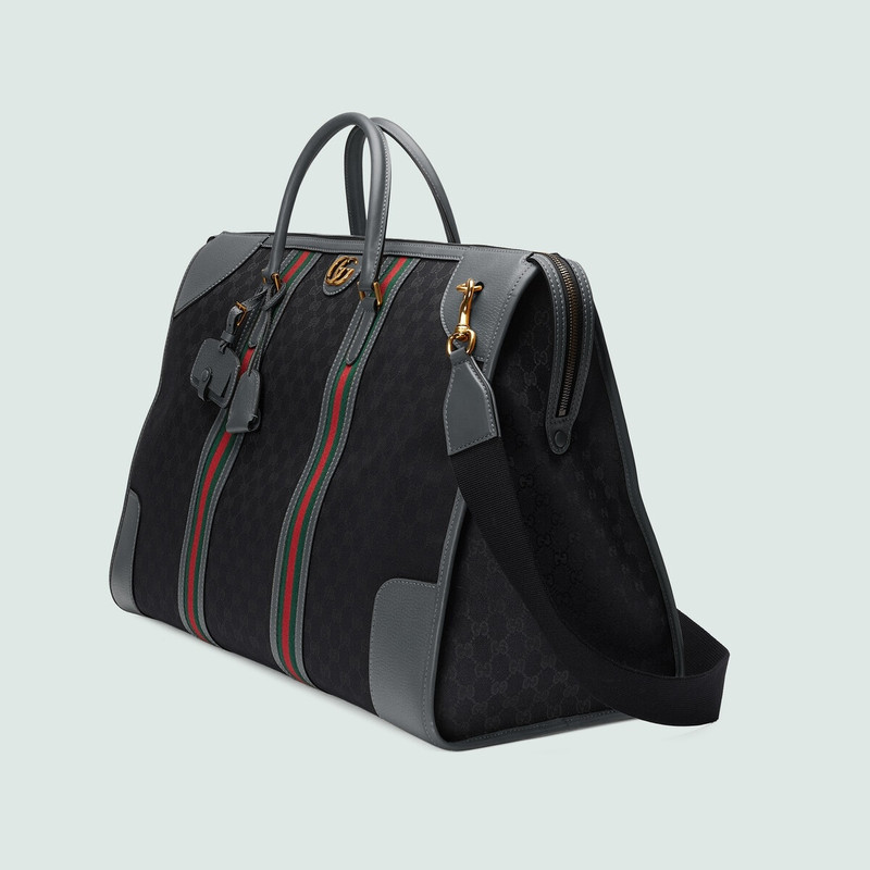 GUCCI Maxi canvas duffle bag with Double G outlook
