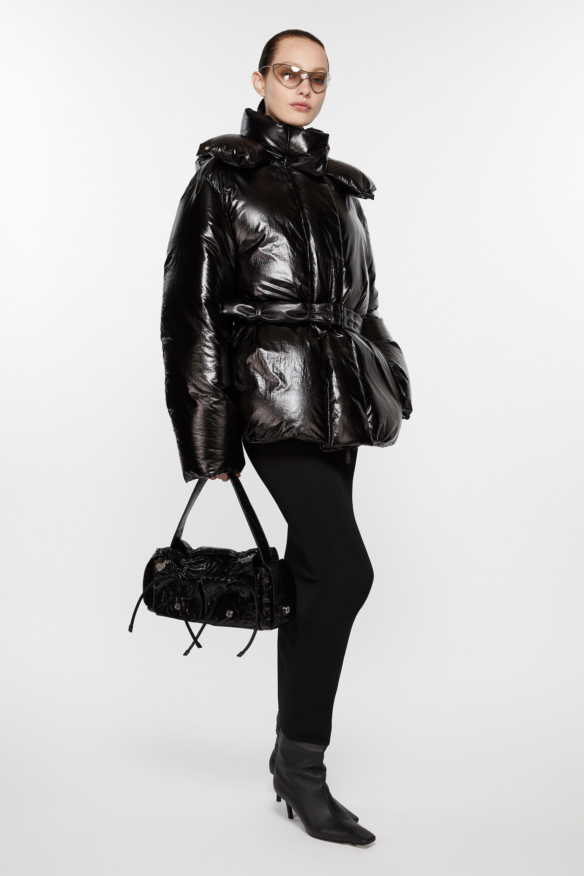 Hooded puffer jacket - Black - 5