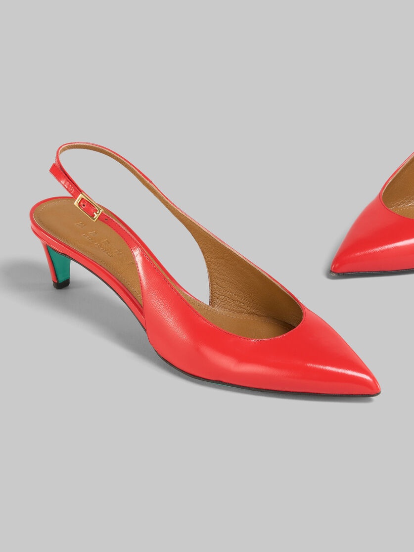 RED PALMELLATO LEATHER RHYTHM SLINGBACK - 5