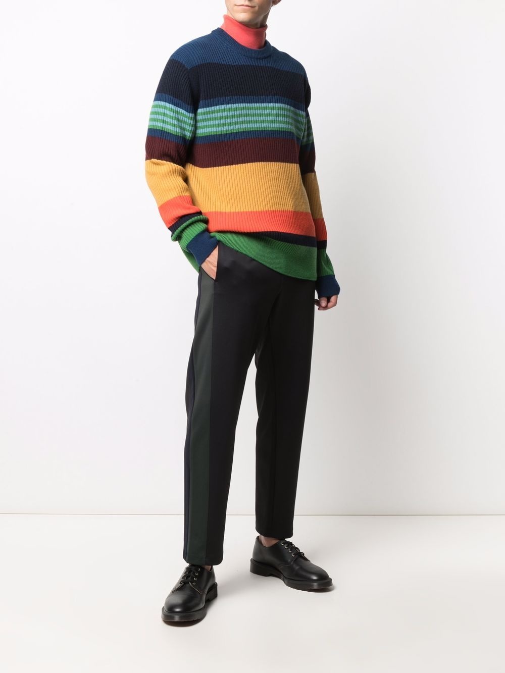 stripe-pattern track trousers - 2