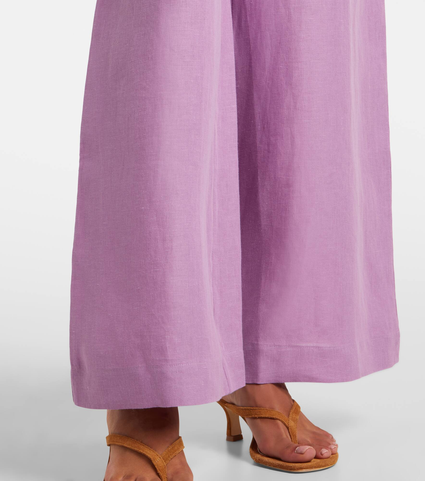 Select linen wide-leg pants - 5