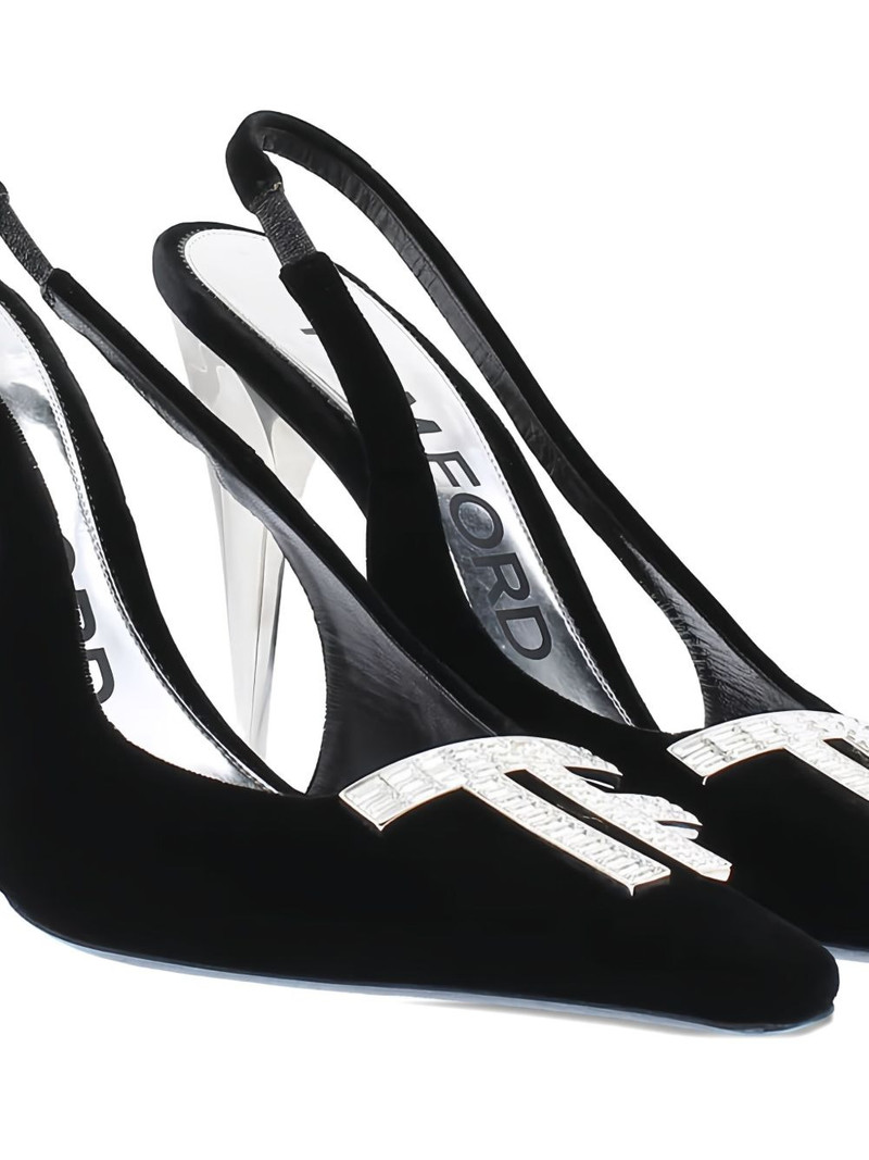 TOM FORD crystal-logo slingback pumps outlook