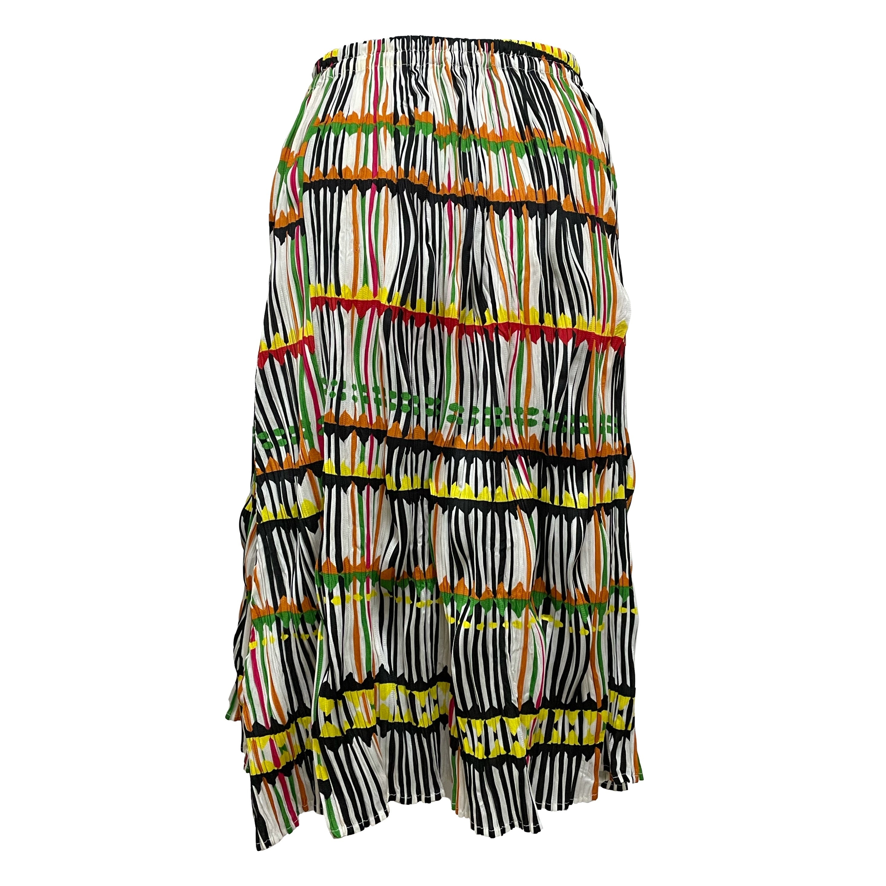 PLEATS PLEASE ISSEY MIYAKE Spring Summer 2002 Pleated Checkered Midi Skirt - 2