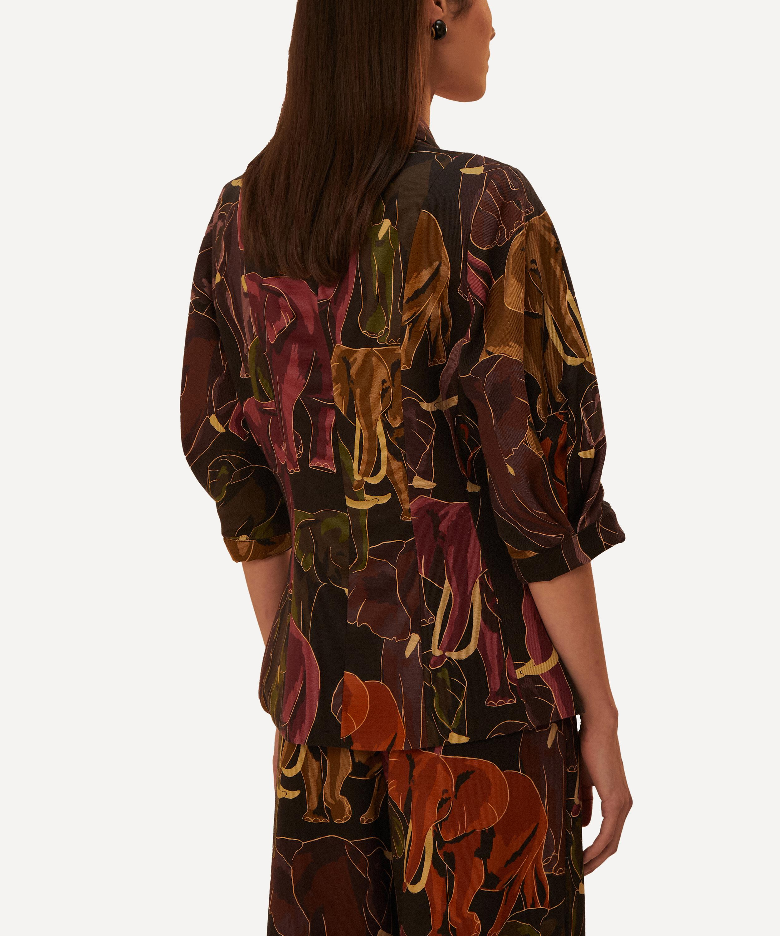 Elephants Brown Short Sleeve Blazer - 3