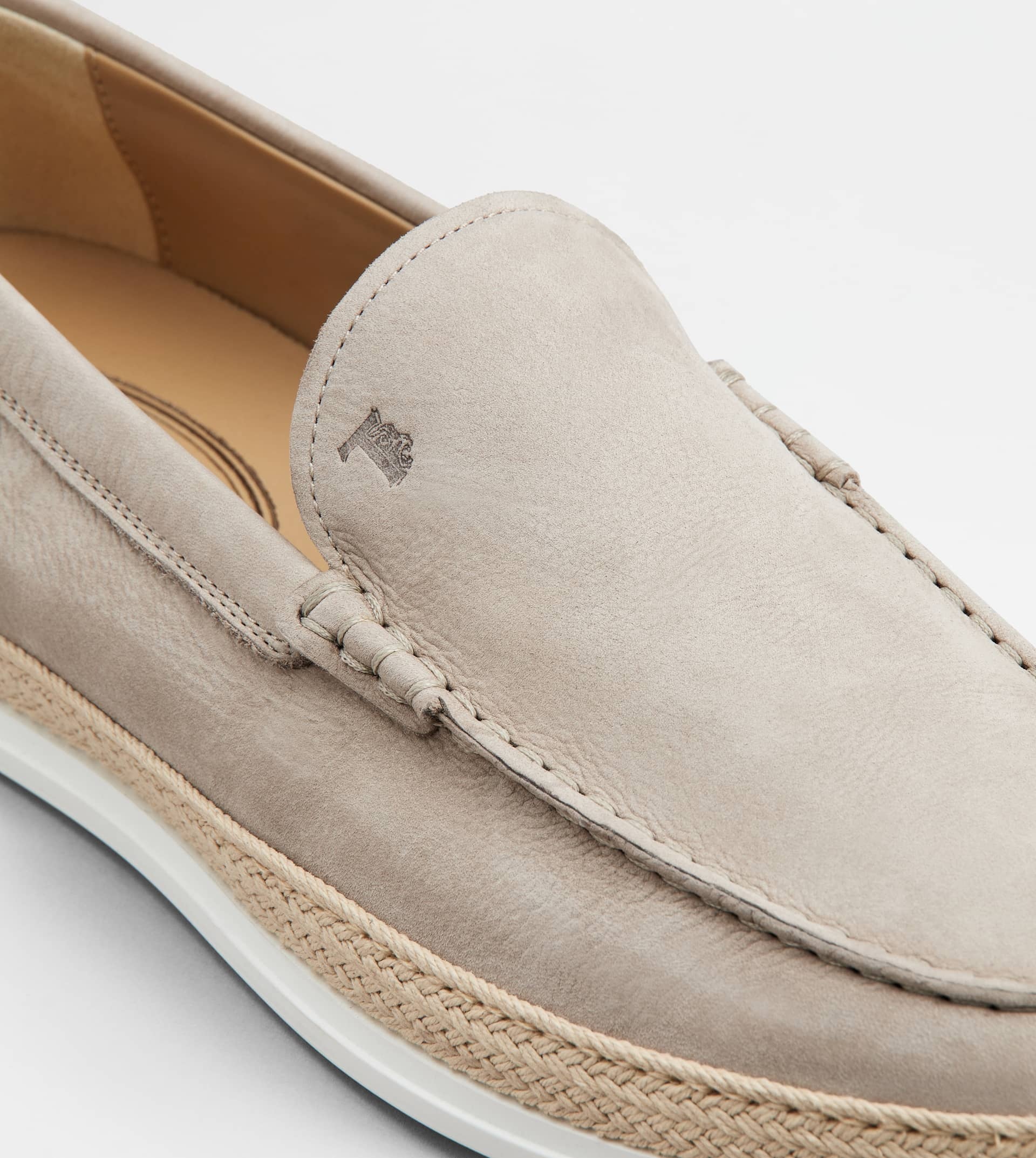 SLIP-ONS IN NUBUCK - BEIGE - 6
