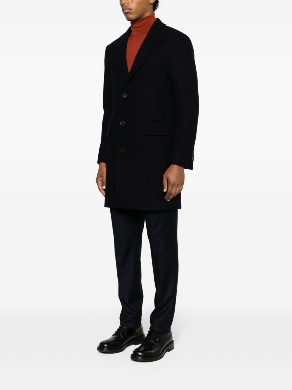 brushed wool coat - 3