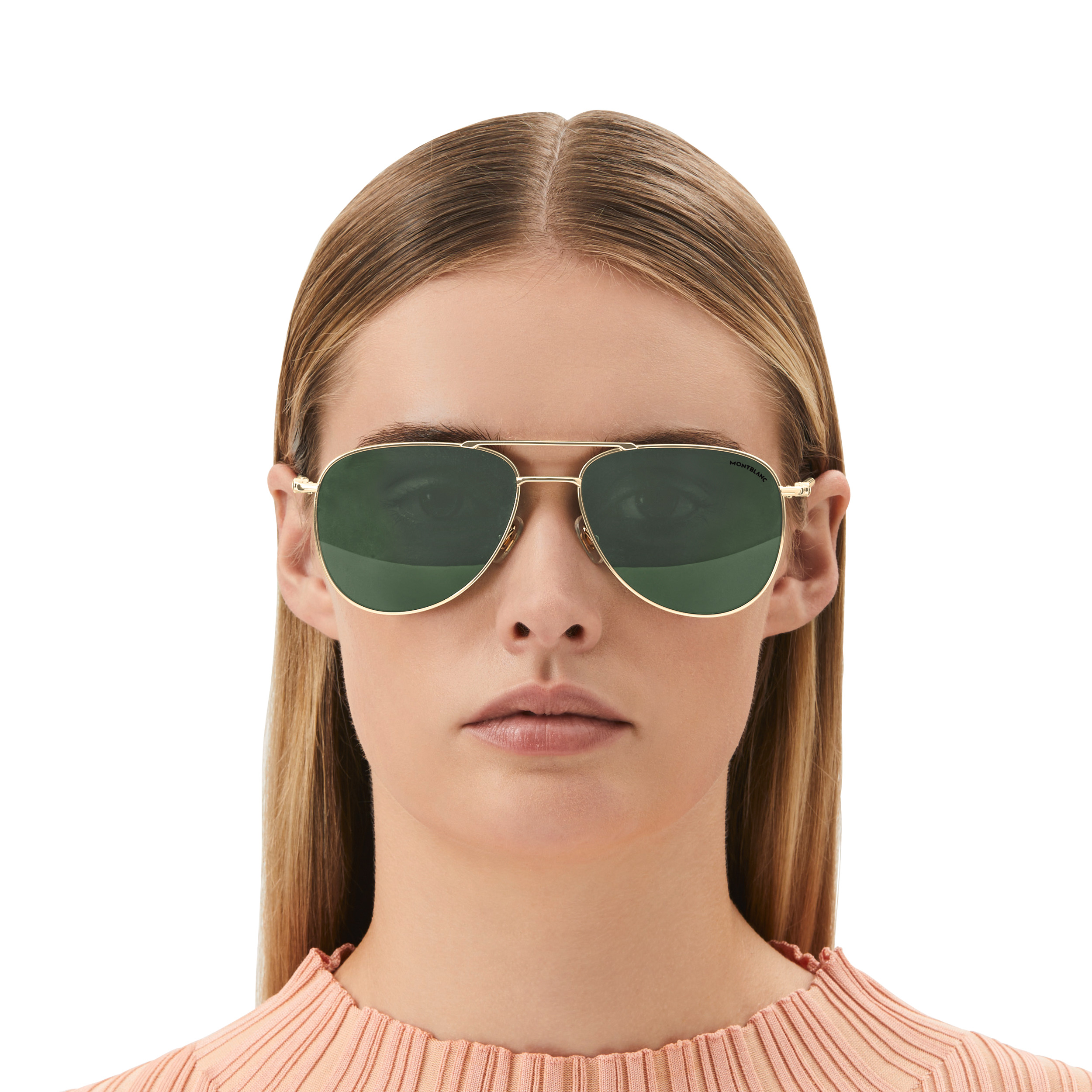 Squared Sunglasses with Gold Colored Metal Frame - 4