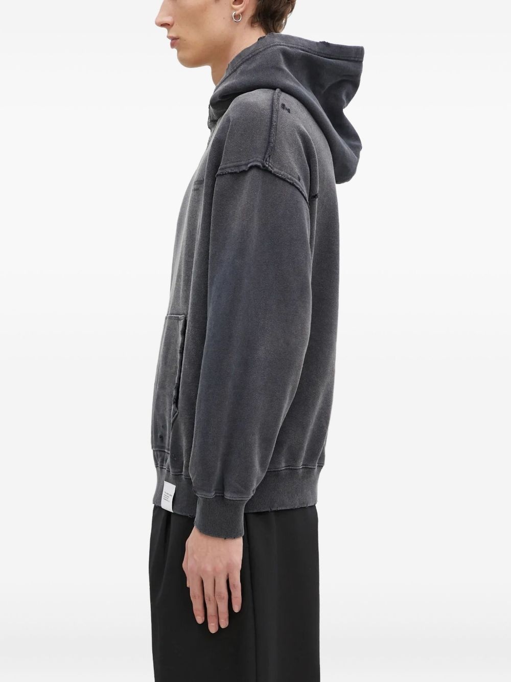 distressed pocket hoodie - 2