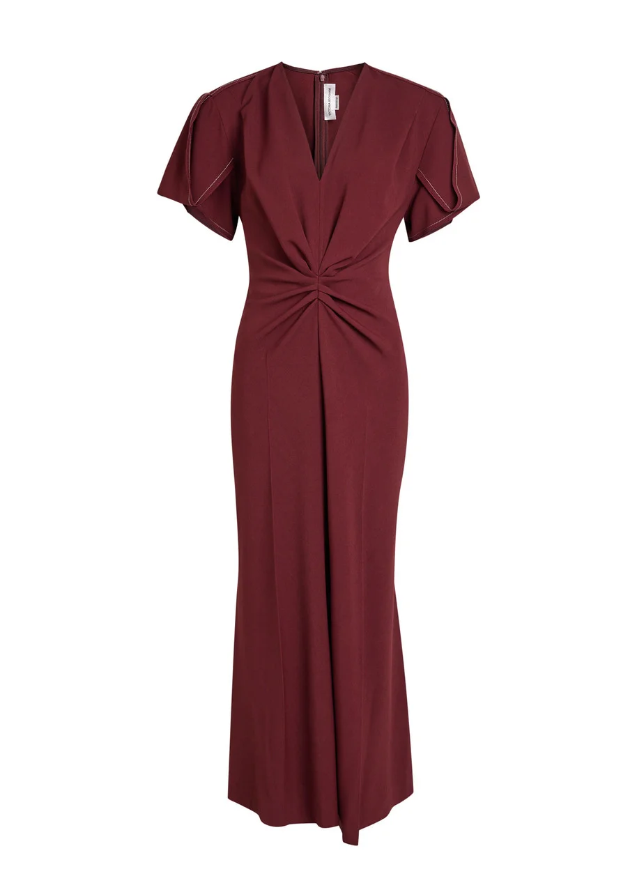 Victoria Beckham Eve Gathered Crepe Midi Dress - 1