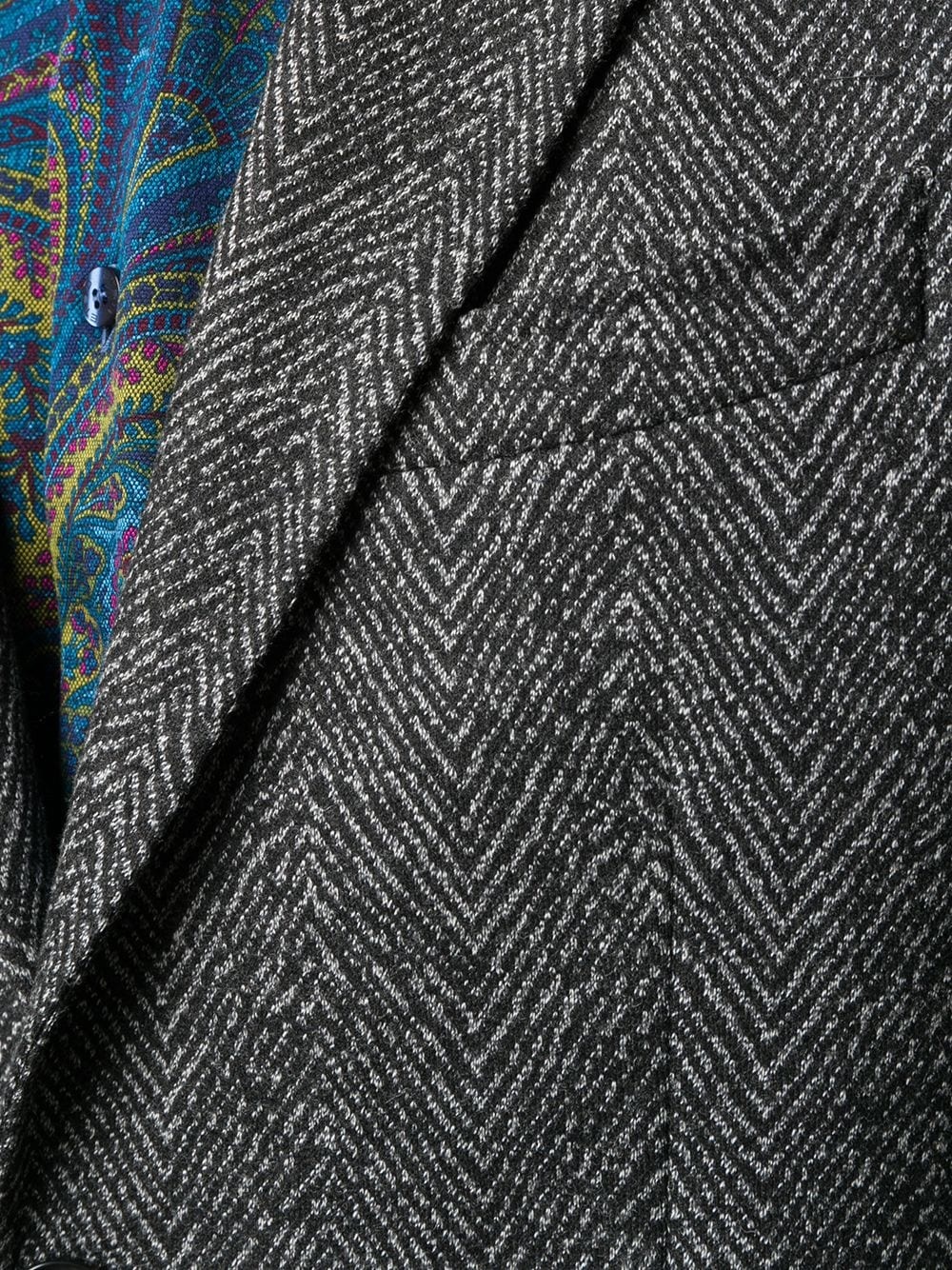 herringbone-pattern blazer - 5