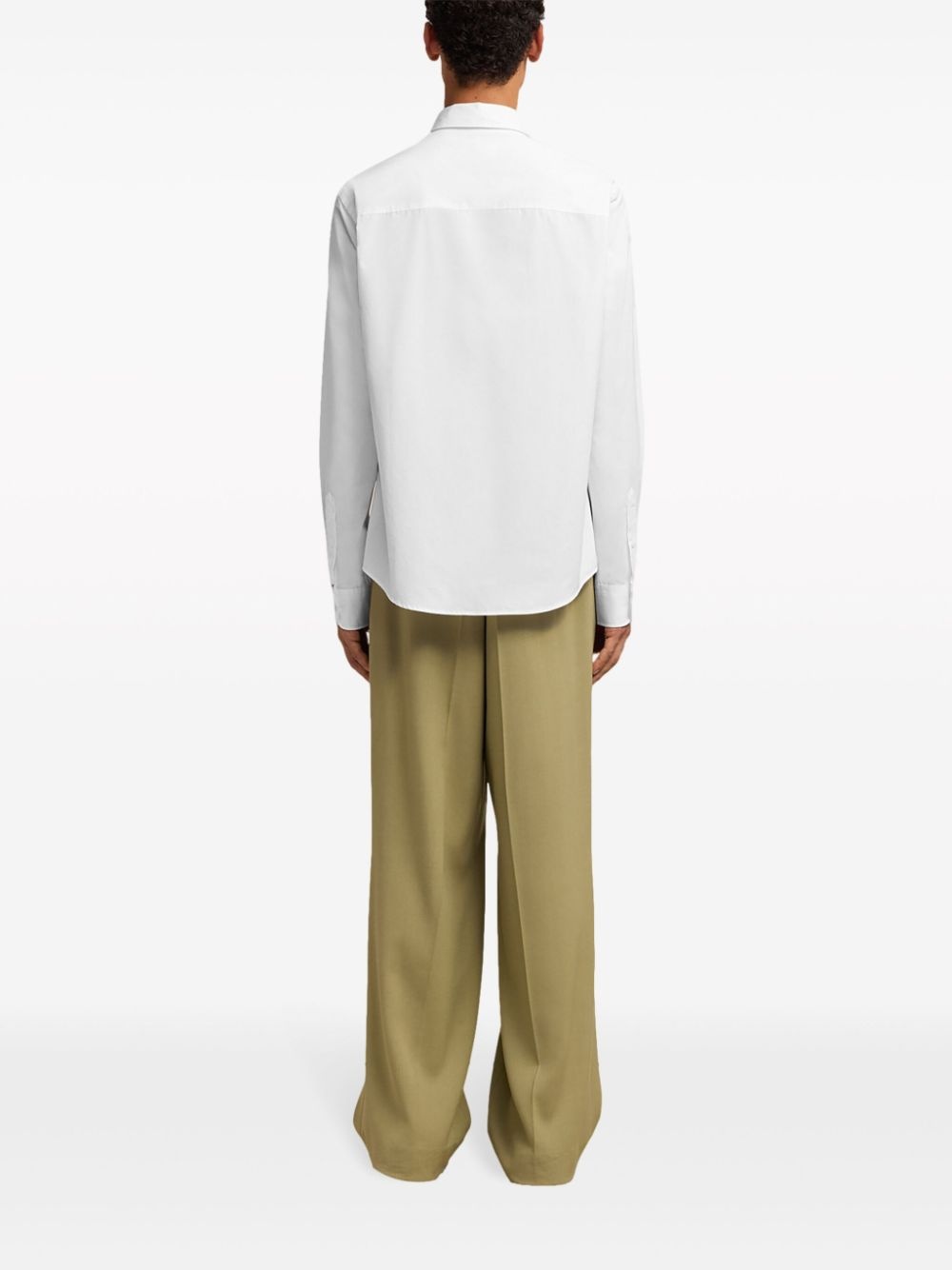 logo-embroidered cotton shirt - 6