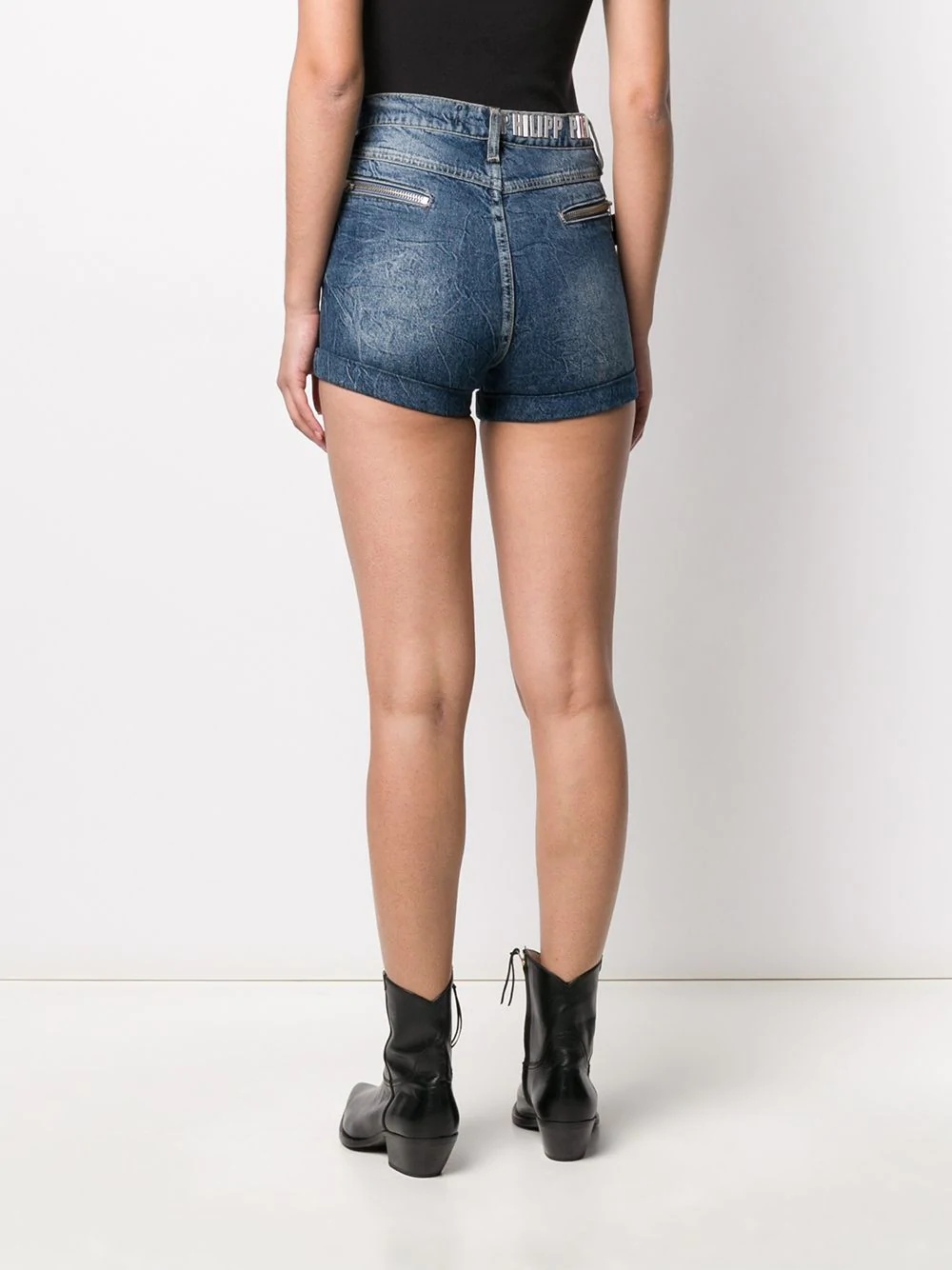 multi-pocket denim shorts - 4