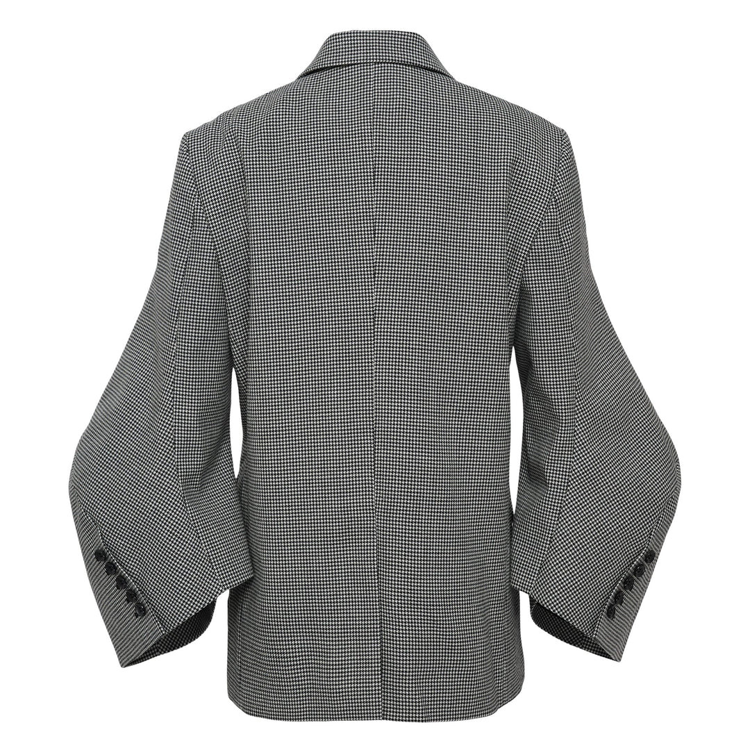Wool Houndstooth Check Pattern Jacket - 2