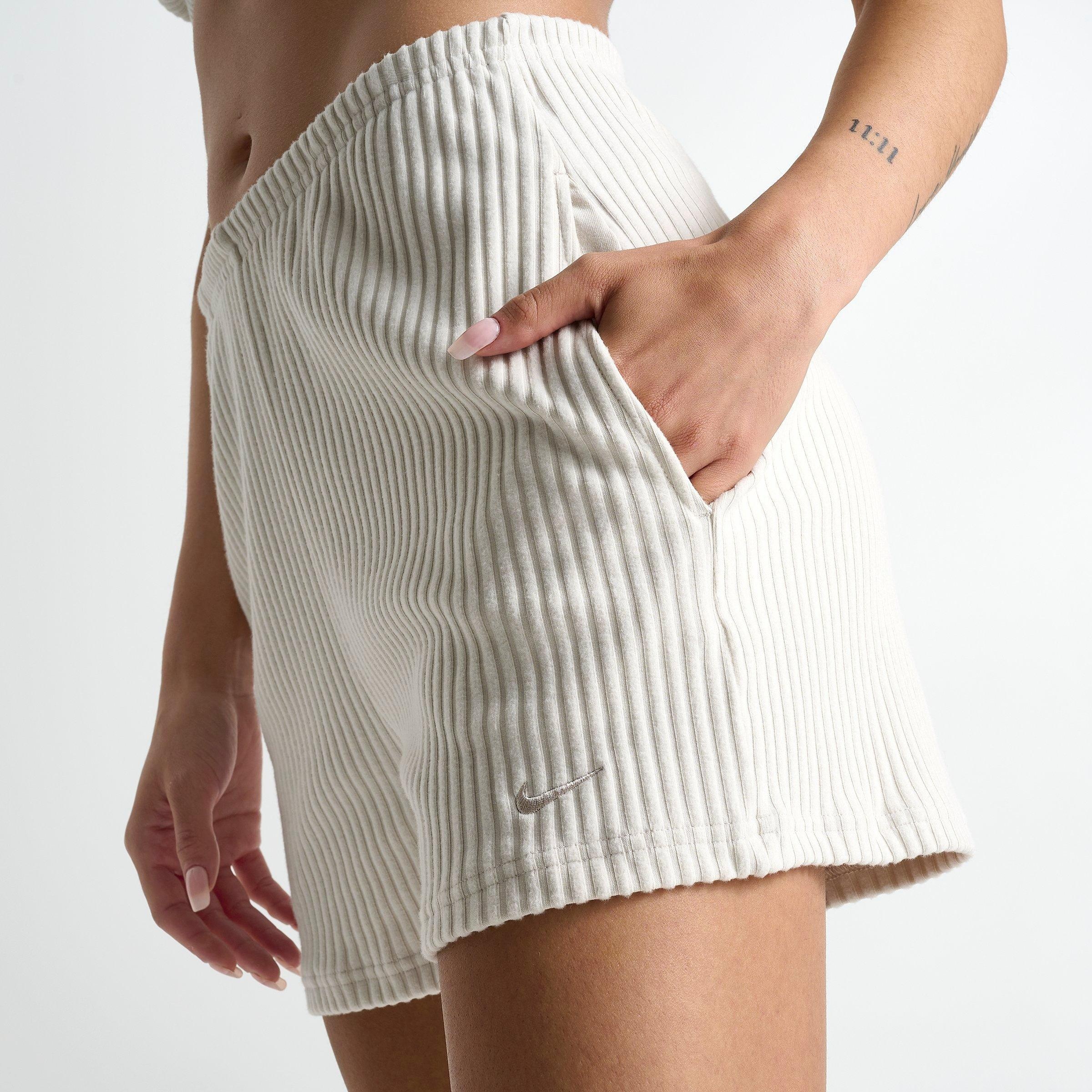 WOMEN'S NIKE SPORTSWEAR CHILL KNIT HIGH-WAISTED 3" RIBBED SHORTS - 5