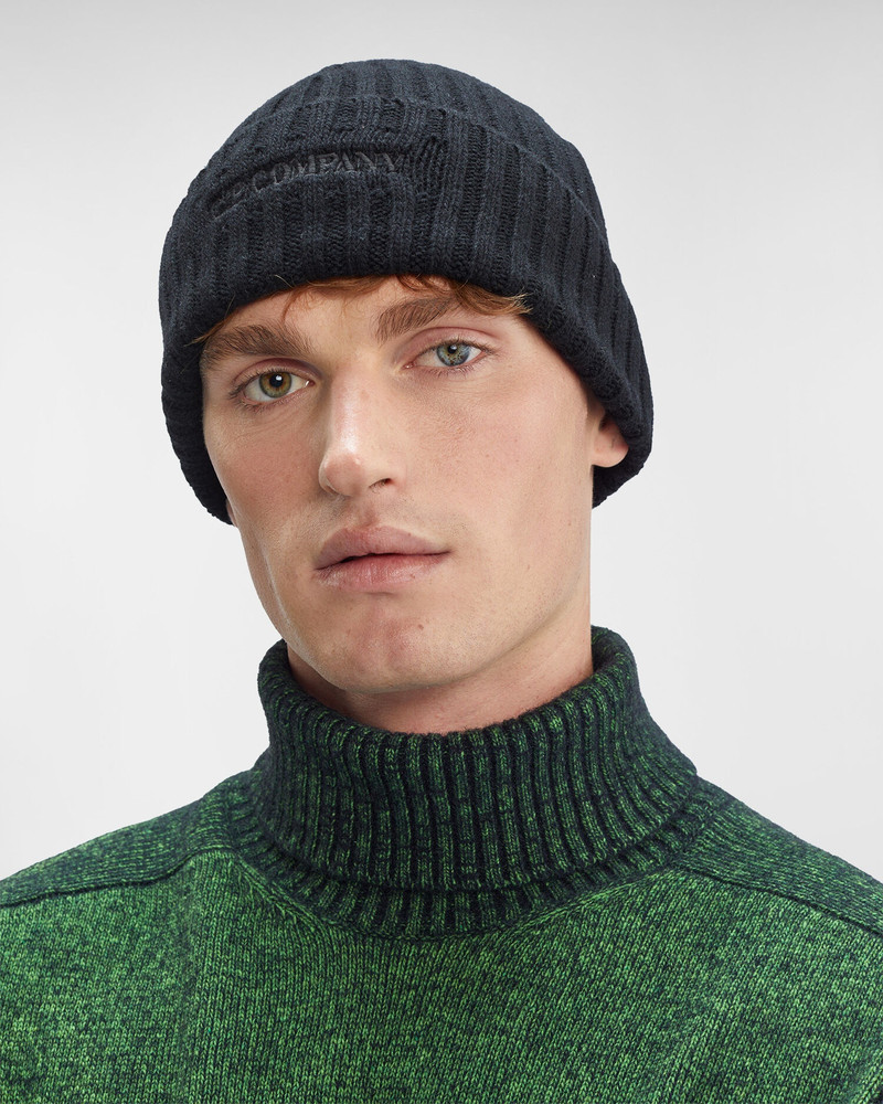 C.P. Company Lambswool Logo Beanie outlook