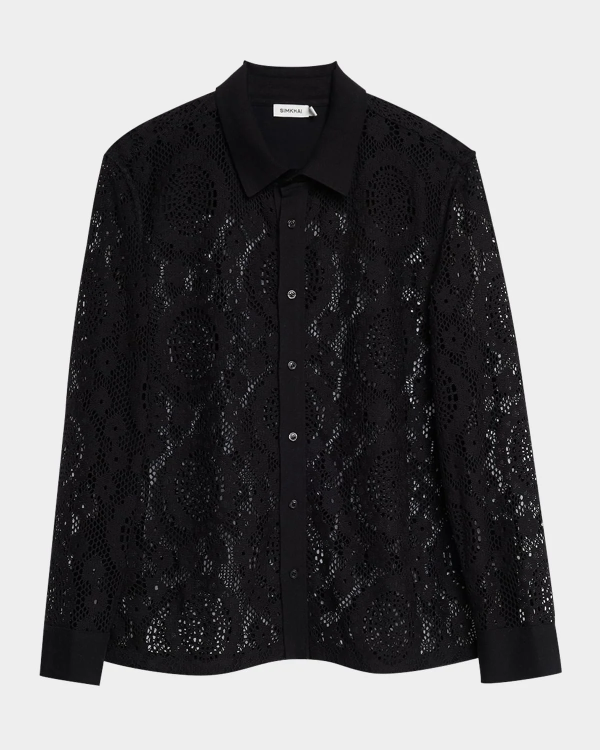 Men's Lace Button-Down Shirt - 1
