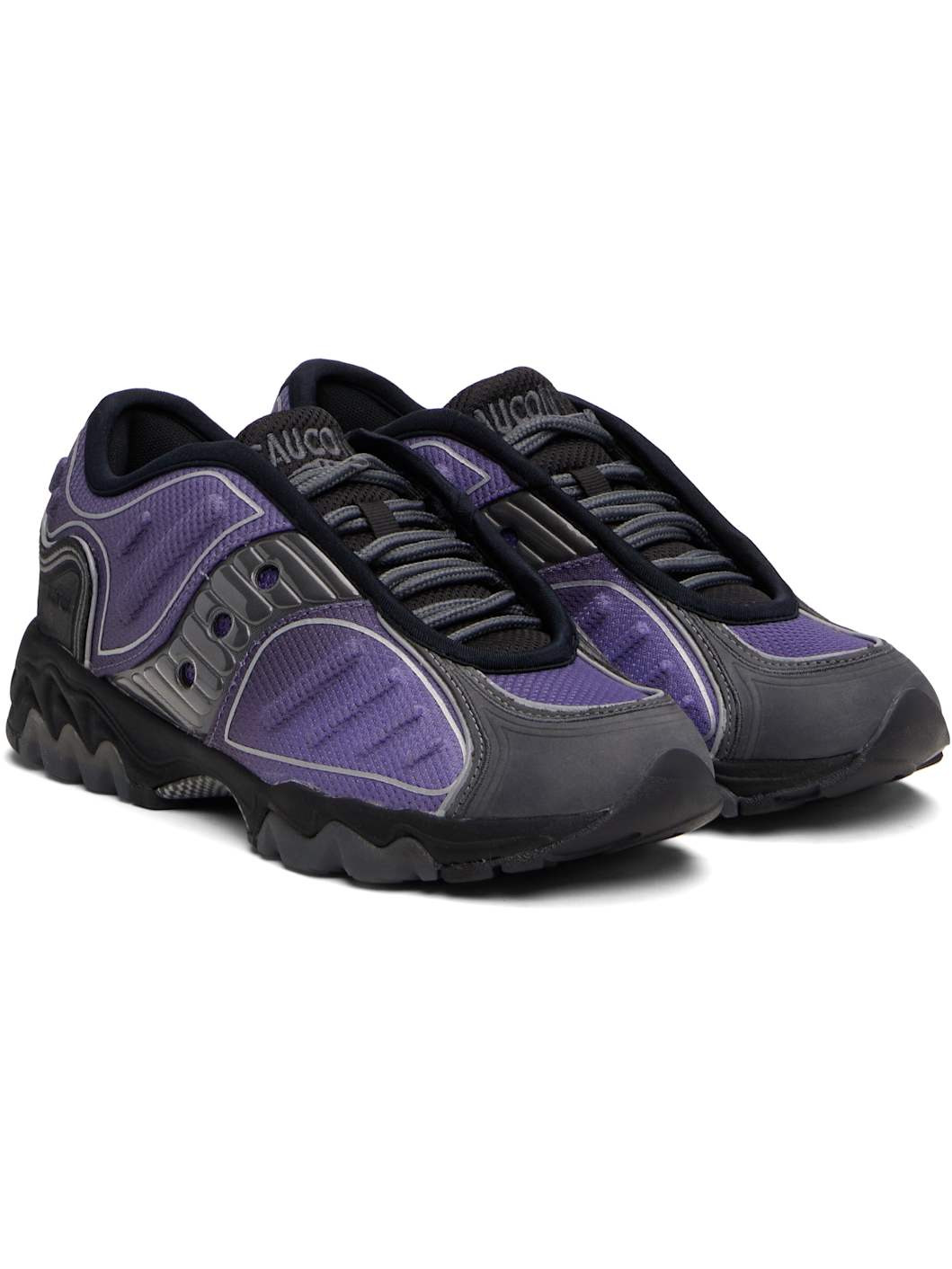 Purple & Black Matrix Fade Sneakers - 4